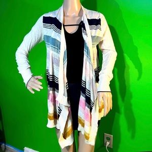 NWT $118 Angel of the North Striped Cardigan | 97% Cotton | Casual | Lightweight